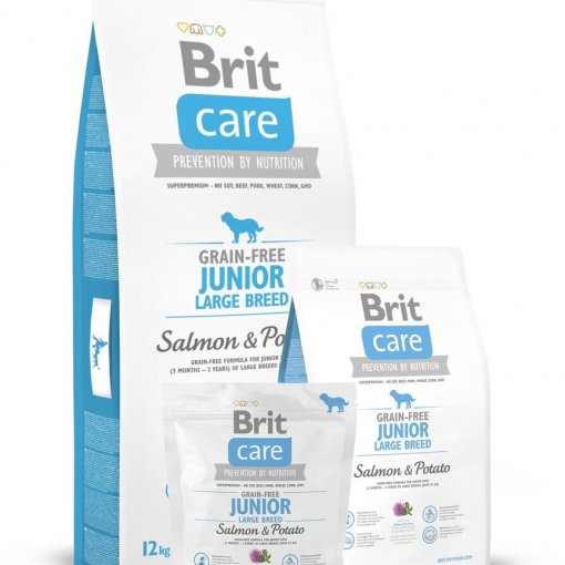 Brit Care Grain-free Junior Large Breed Salmon & Potato 1kg NEW
