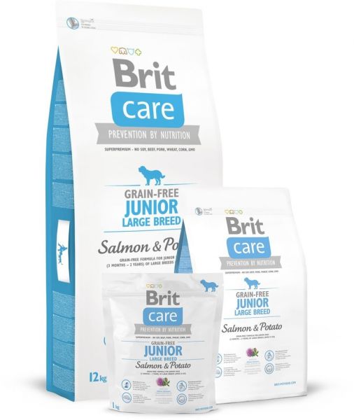 Brit Care Grain-free Junior Large Breed Salmon & Potato 3kg NEW