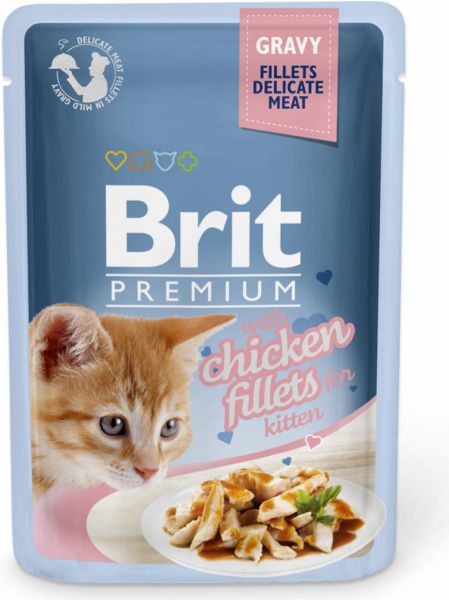 Brit Premium Cat Delicate Fillets in Gravy with Chicken for Kitten 85g
