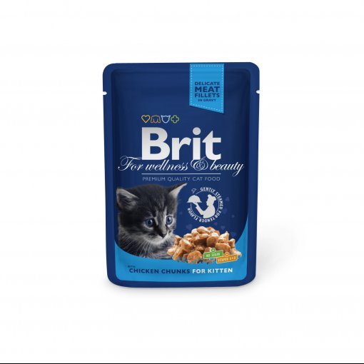 Brit Premium Cat kapsička chicken chunks for Kitten 100g