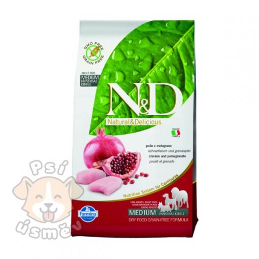 N&D GF DOG Adult Chicken & Pomegranate 12kg