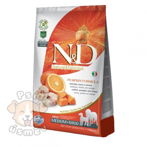 N&D GF Pumpkin DOG Adult M/L Codfish & Orange 12kg