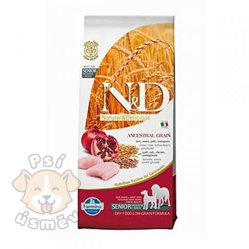 N&D LG DOG Senior M/L Chicken&Pomegr 12kg